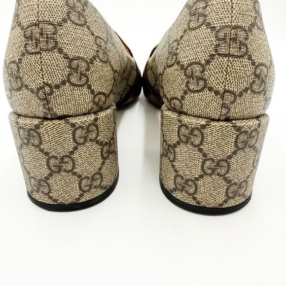Gucci GG Blondie Monogram Loafers Block Heel Neutral Pumps EU 40 US 10 - Picture 12 of 12